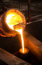 Molten gold doré pour from a gold recovery circuit